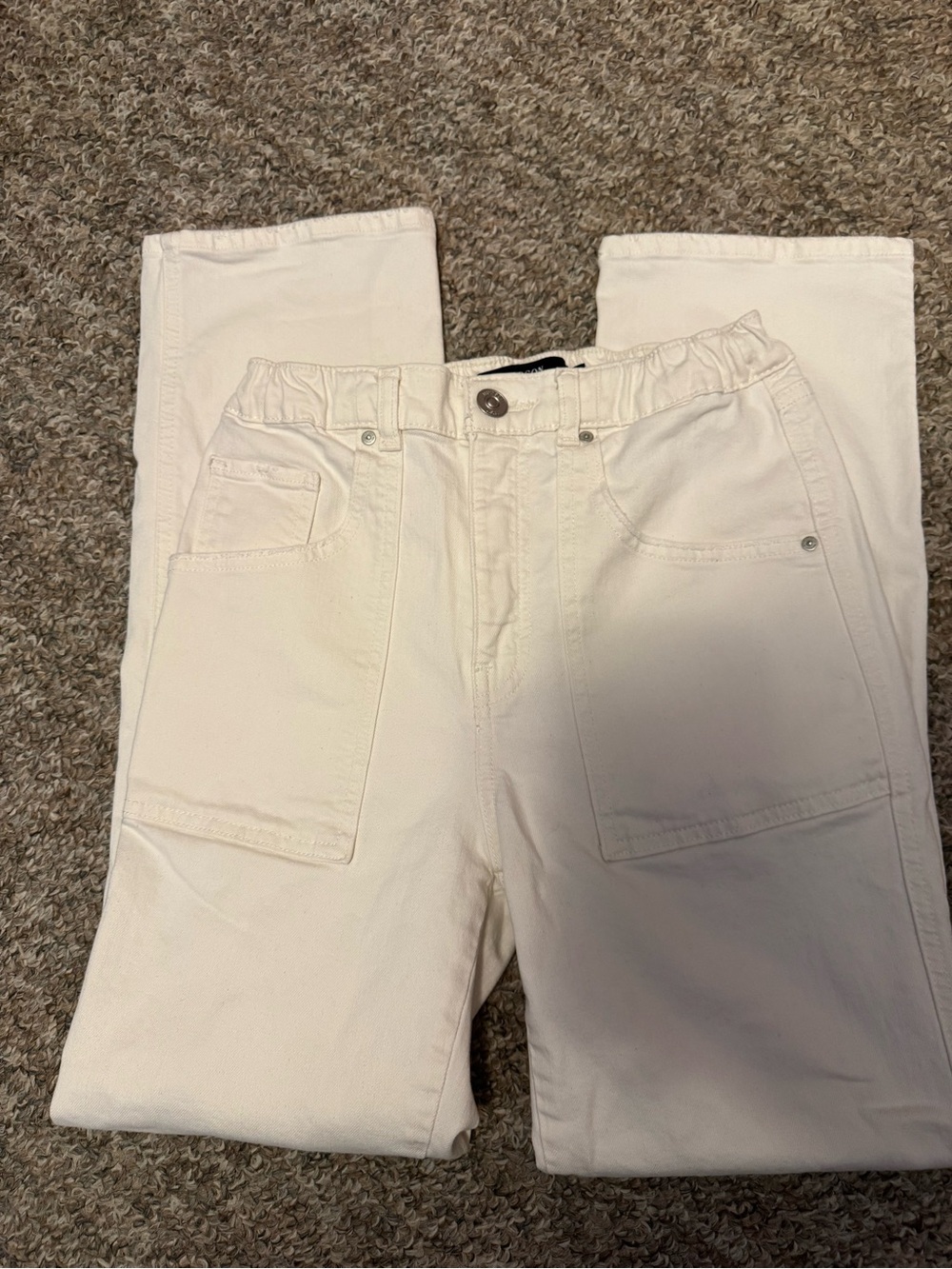 Hudson Remi white straight leg jeans